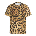 Leopard Pattern Print Men's Athletic T-Shirt
