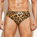 Leopard Pattern Print Men's Swim Briefs