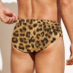 Leopard Pattern Print Men's Swim Briefs