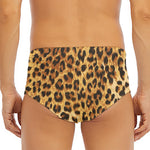 Leopard Pattern Print Men's Triangle Swim Briefs