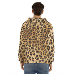 Leopard Pattern Print Men's Velvet Pullover Hoodie