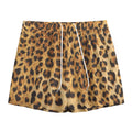 Leopard Pattern Print Mesh Shorts