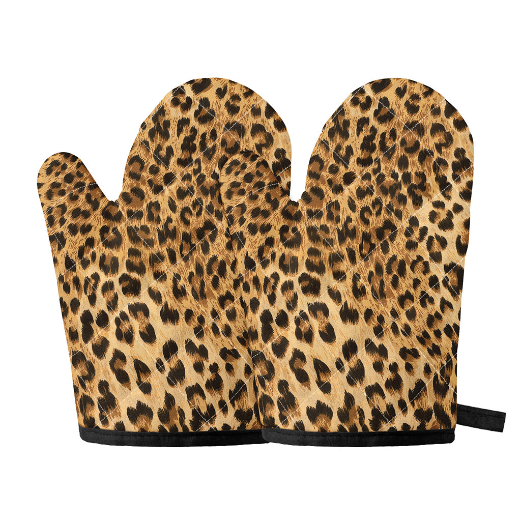 Leopard Pattern Print Oven Mitts