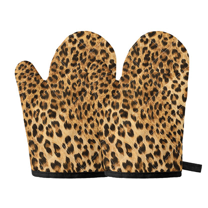 Leopard Pattern Print Oven Mitts