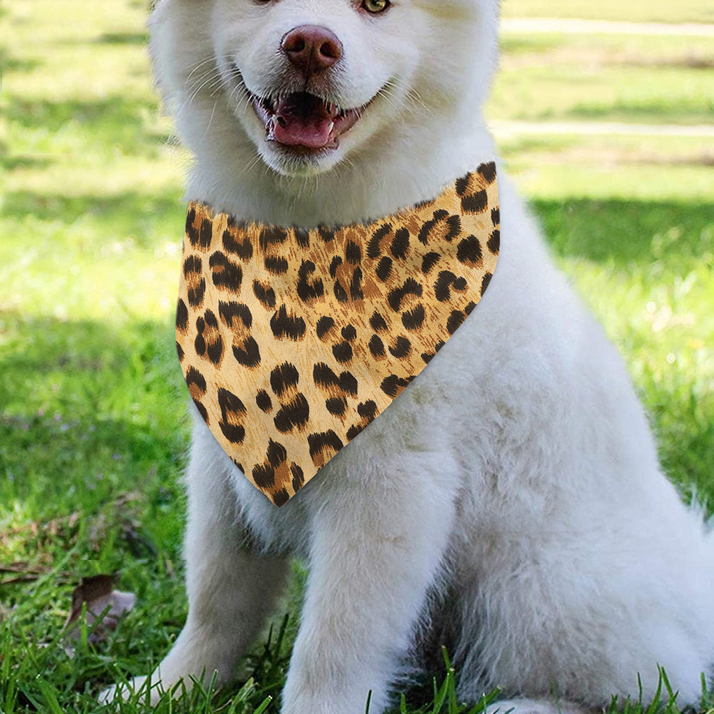 Leopard Pattern Print Over The Collar Dog Bandana