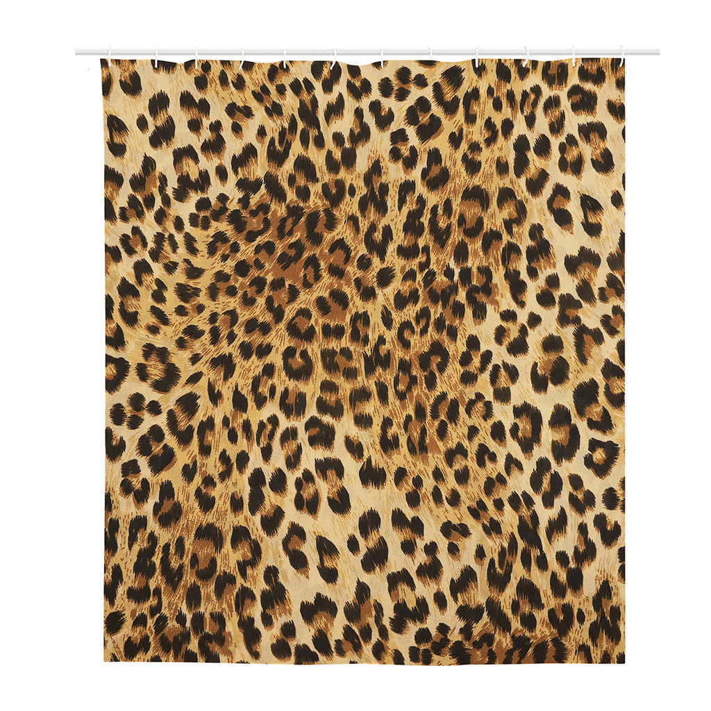 Leopard Pattern Print Polyester Shower Curtain