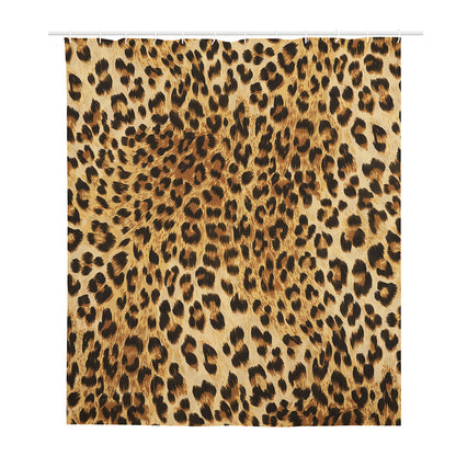 Leopard Pattern Print Polyester Shower Curtain