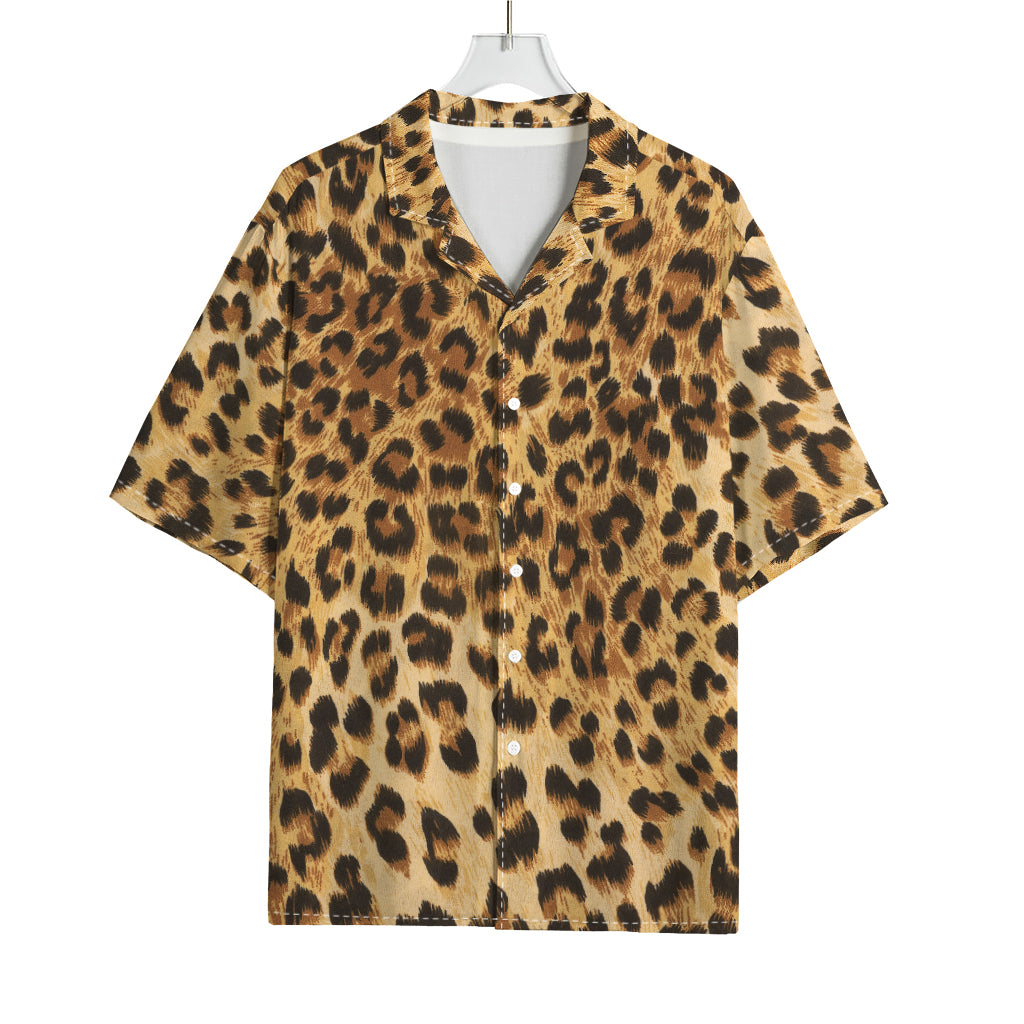 Leopard Pattern Print Rayon Hawaiian Shirt