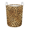 Leopard Pattern Print Round Laundry Basket