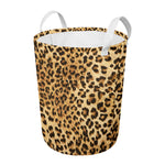 Leopard Pattern Print Round Laundry Basket