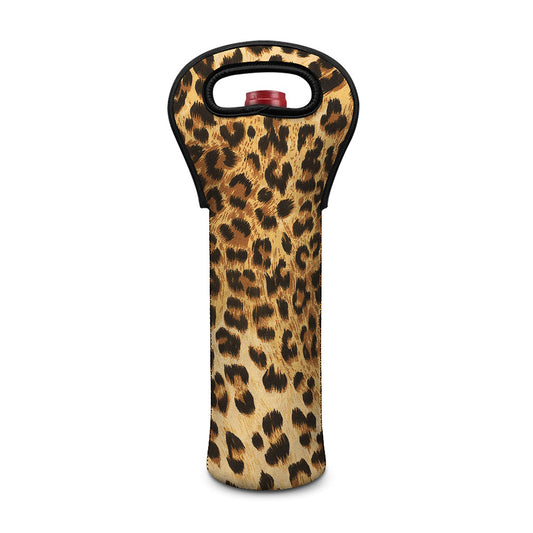 Leopard Pattern Print Single Neoprene Wine Tote