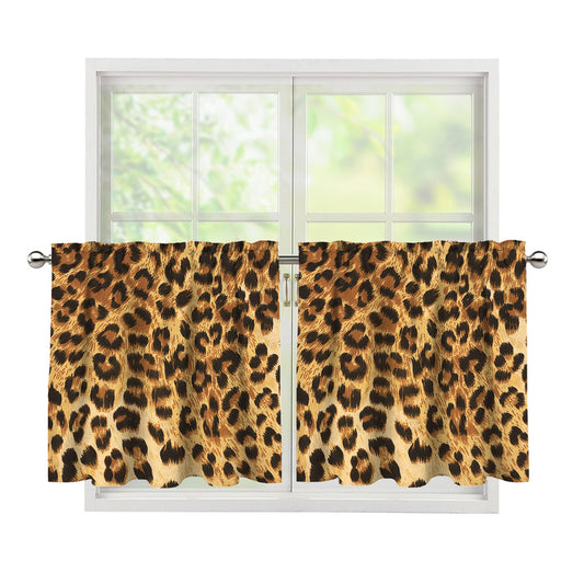 Leopard Pattern Print Tier Curtains