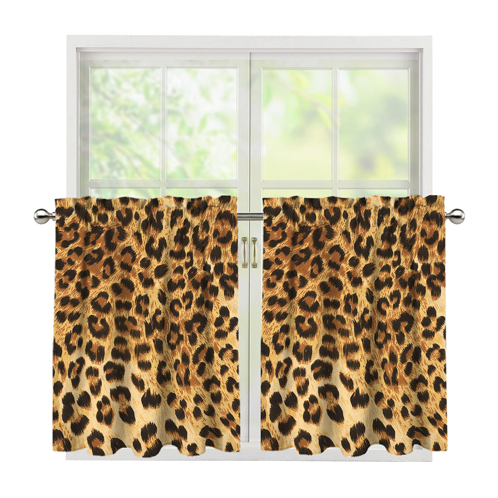 Leopard Pattern Print Tier Curtains