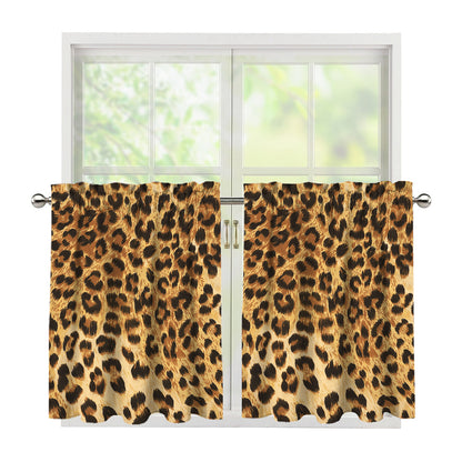 Leopard Pattern Print Tier Curtains