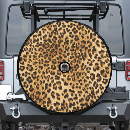 Leopard Pattern Print Tire Cover With Camera Hole