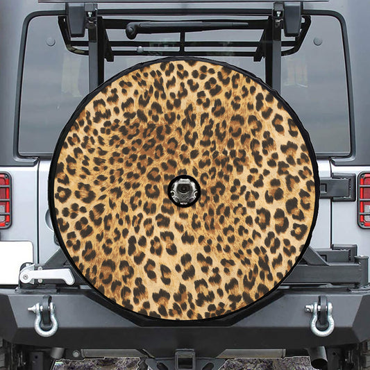 Leopard Pattern Print Tire Cover With Camera Hole