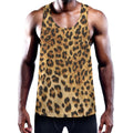 Leopard Pattern Print Men's Workout Tank Top