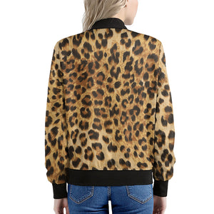Leopard Pattern Print Women's Bomber Jacket