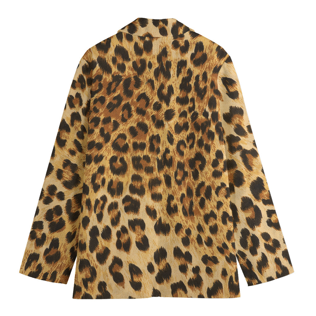 Leopard Pattern Print Women's Cotton Blazer