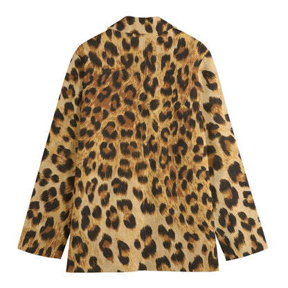 Leopard Pattern Print Women's Cotton Blazer