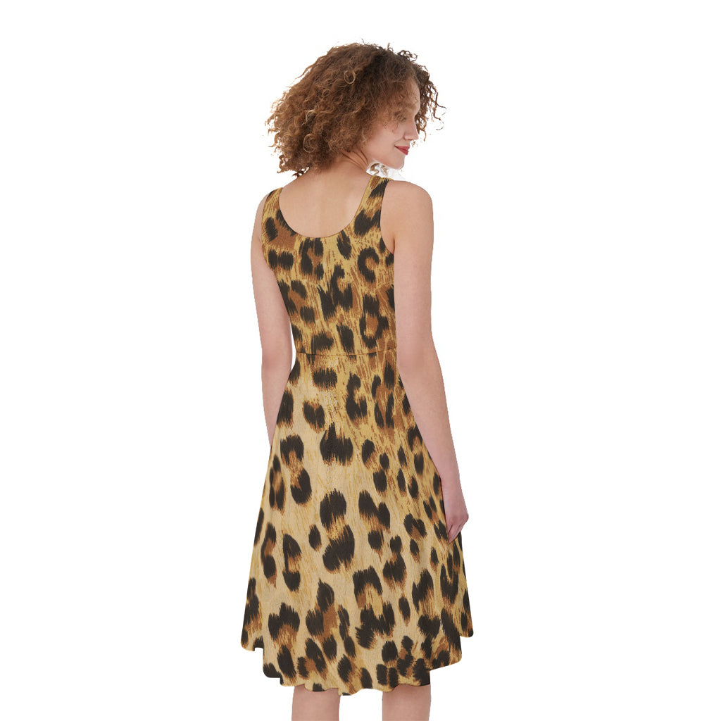 Leopard Pattern Print Women's Sleeveless Dress