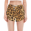 Leopard Pattern Print Women's Split Running Shorts