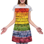 LGBT Pride Rainbow Brick Wall Print Adjustable Apron