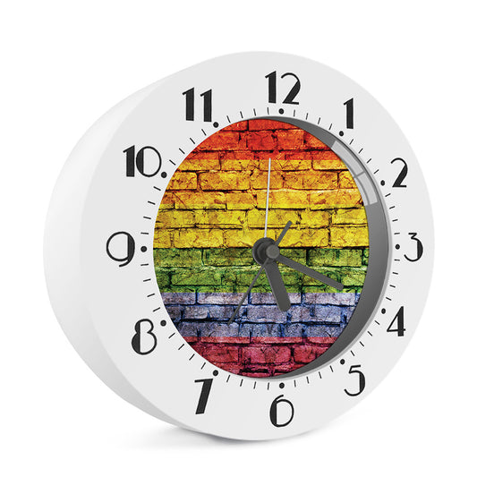 LGBT Pride Rainbow Brick Wall Print Alarm Clock