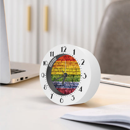 LGBT Pride Rainbow Brick Wall Print Alarm Clock