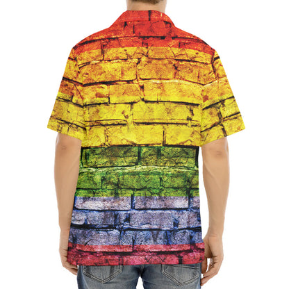 LGBT Pride Rainbow Brick Wall Print Aloha Shirt