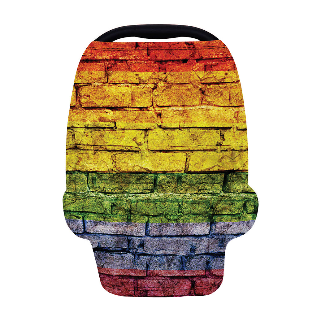LGBT Pride Rainbow Brick Wall Print Baby Seat Cover