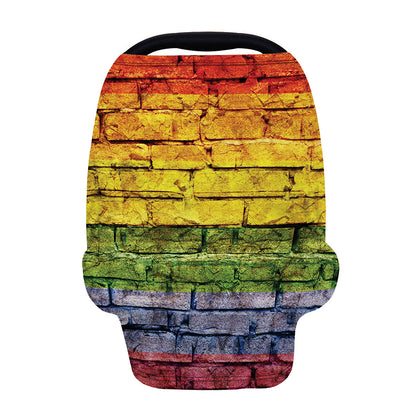 LGBT Pride Rainbow Brick Wall Print Baby Seat Cover