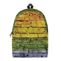 LGBT Pride Rainbow Brick Wall Print School Backpack