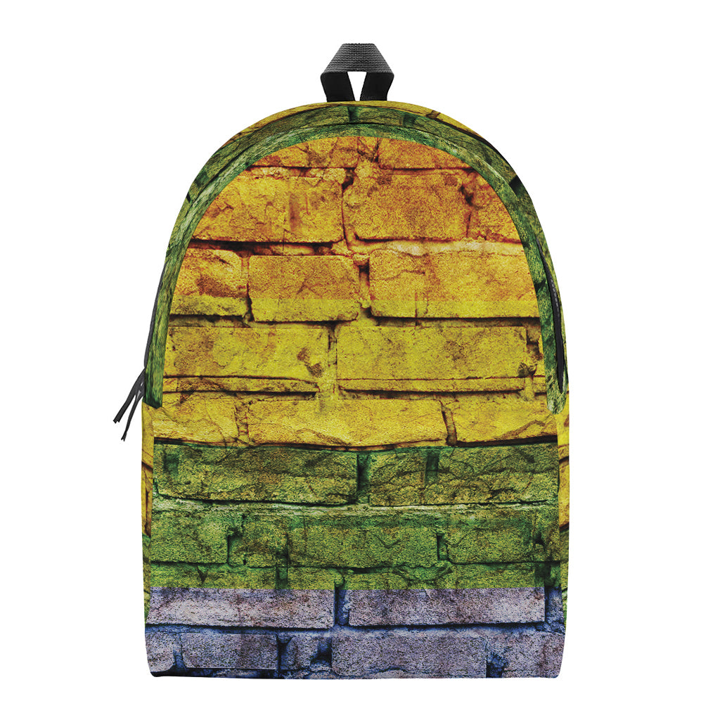 LGBT Pride Rainbow Brick Wall Print Backpack