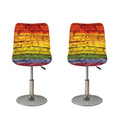 LGBT Pride Rainbow Brick Wall Print Bar Stool Covers