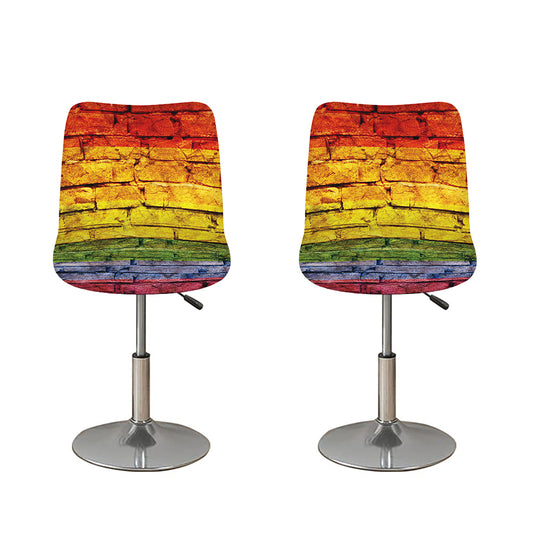 LGBT Pride Rainbow Brick Wall Print Bar Stool Covers