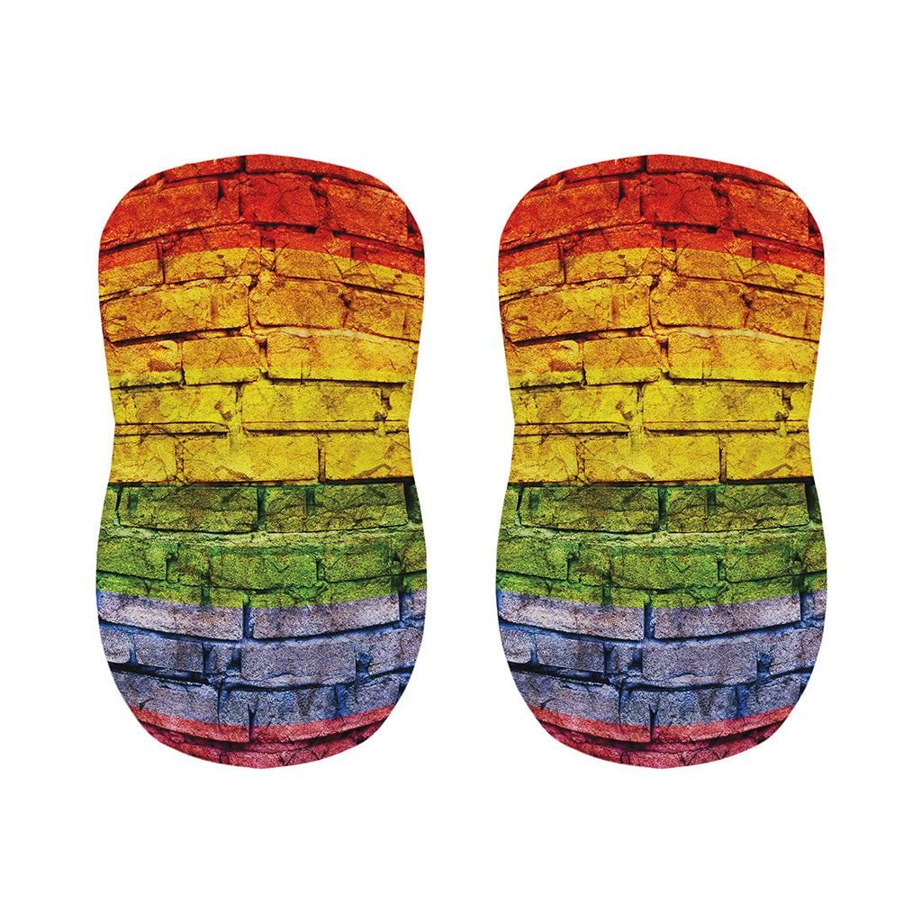 LGBT Pride Rainbow Brick Wall Print Bar Stool Covers
