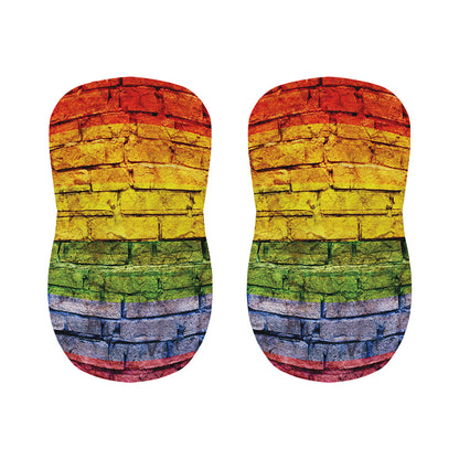 LGBT Pride Rainbow Brick Wall Print Bar Stool Covers