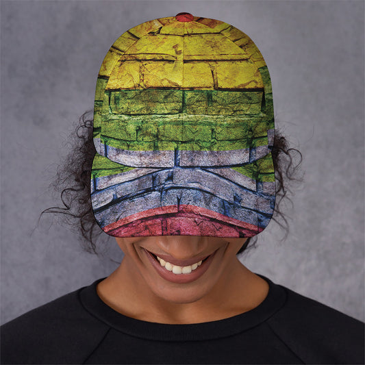 LGBT Pride Rainbow Brick Wall Print Baseball Cap