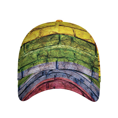 LGBT Pride Rainbow Brick Wall Print Baseball Cap