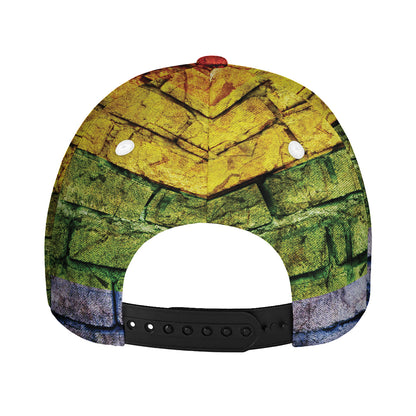 LGBT Pride Rainbow Brick Wall Print Baseball Cap