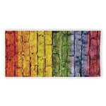 LGBT Pride Rainbow Brick Wall Print Beach Towel