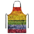 LGBT Pride Rainbow Brick Wall Print Bib Apron With Pocket
