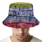 LGBT Pride Rainbow Brick Wall Print Bucket Hat