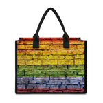 LGBT Pride Rainbow Brick Wall Print Canvas Tote Bag