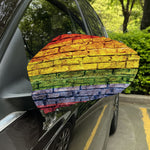 LGBT Pride Rainbow Brick Wall Print Car Side Mirror Covers