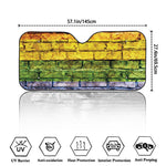 LGBT Pride Rainbow Brick Wall Print Car Windshield Sun Shade