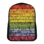 LGBT Pride Rainbow Brick Wall Print Casual Backpack