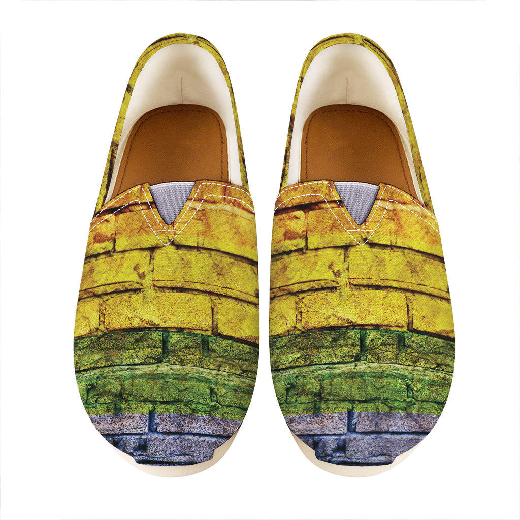 LGBT Pride Rainbow Brick Wall Print Casual Shoes