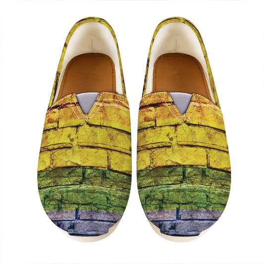 LGBT Pride Rainbow Brick Wall Print Casual Shoes